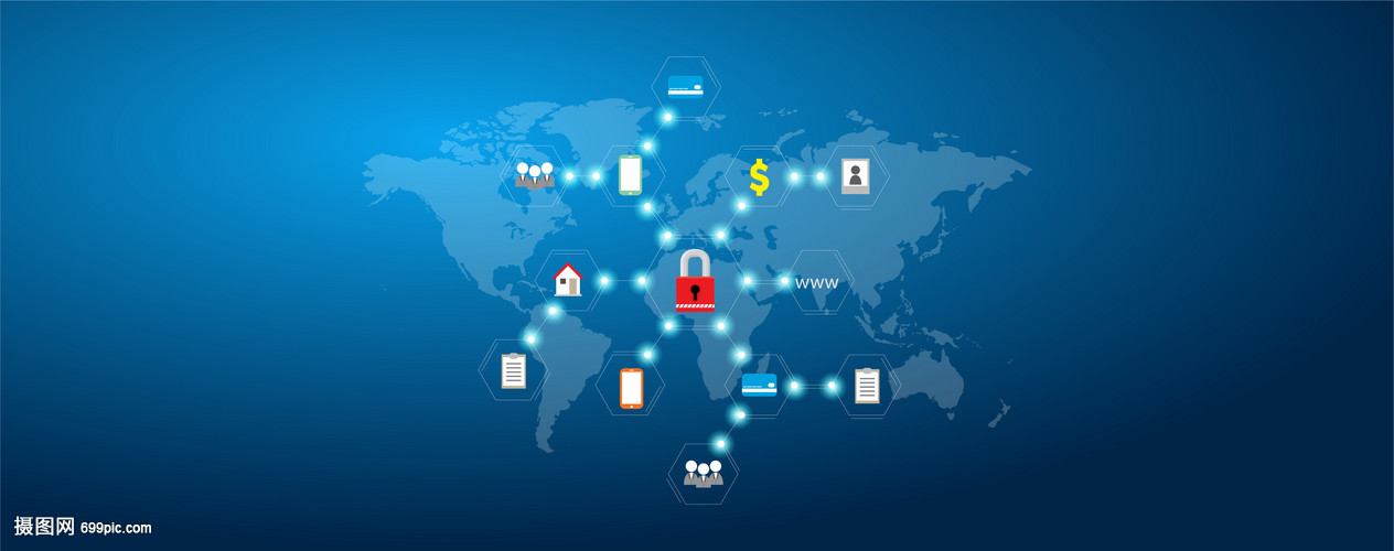 科技地圖線條信息技術藍色背景